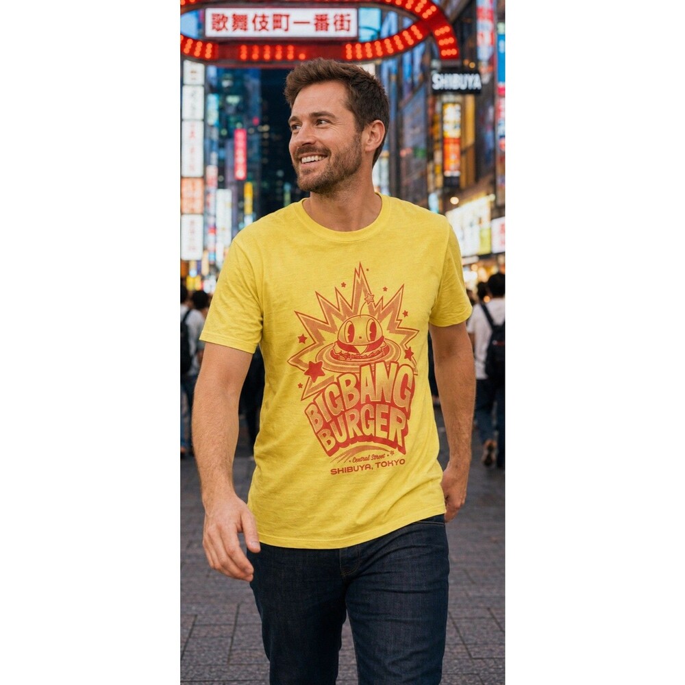 Persona 5 Big Bang Burger Fangamer Yellow T-Shirt Mens XL Atlus Sega - Picture 4 of 7